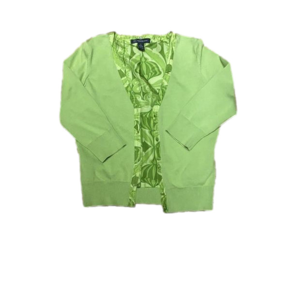 Inc Lime Crocheted Tank Top with Cardigan - Picture 2 of 2